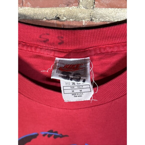 Vintage 90s Nike Air Jordan Shirt Original Jumpman Logo Red USA Made Sz Medium - Picture 5 of 6